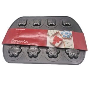 Crate & Barrel Xmas Cookie Baking Pan - Snowflakes, Presents, Christmas Trees